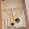 2026 Nuevo Collar de Acero de Titanio para Mujer, Cadena Larga de Suéter de Moda de Nicho de Lujo Ligero de Gama Alta para Otoño e Invierno, Joyería de Acero Inoxidable