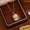 Collar Colgante Mariposa Estilo Pintura al Óleo Jardín de Monet para Mujer Cadena de Clavícula de Acero de Titanio Lujo Ligero Nicho Gama Alta Joyería al por Mayor