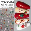 Inverno Papai Noel Boneco de Neve Rena Fofo Desenho Animado Tridimensional Adesivo Christmas Nail Art Sticker Comércio Exterior Modelo Hg