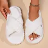 Zapatillas de Invierno Nuevas para Mujer, Suaves, Cómodas, Peludas, Forro Cálido, Modernas, Tendencia, Talla Grande, Zapatillas de Algodón