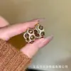 Brincos de Argola Zircônia Cintilante Microincrustada Marrom Maillard, Brincos Vintage de Luxo Leve Atacado para Mulheres