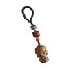 Colgante de llavero con colgante creativo de Buda del zodiaco con ocho santos patronos tallado en madera de sándalo verde
