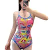 Lindo Traje de Banho Sereia Desenho Animado Peça Única para Meninas, Roupa de Banho Conservadora Profissional para Competição de Natação Estudantil para a Piscina