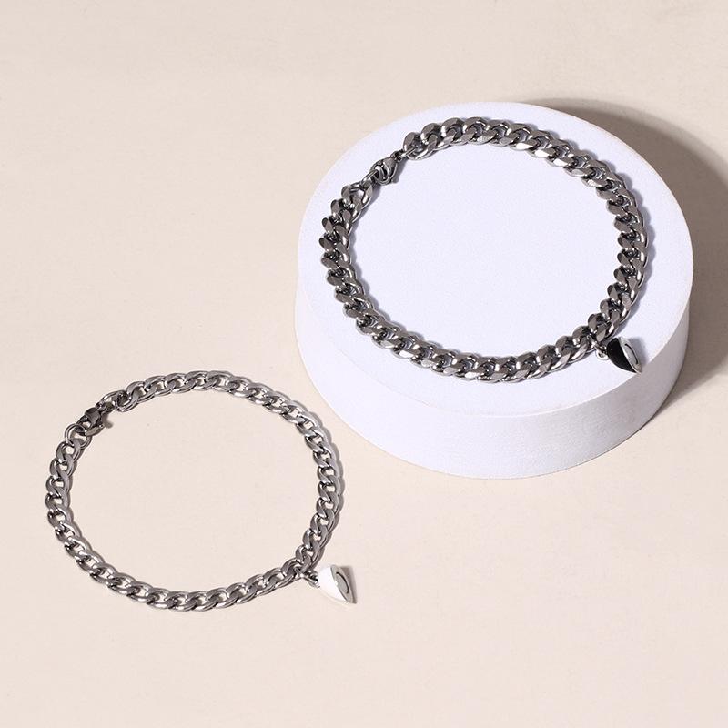 修2黑白桃不锈钢手链