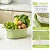 Cesta Drenadora de Doble Capa Lavabo para Verduras Artefacto de Cocina Multifuncional Sala de Estar Hogar Bol para Frutas Lavado de Frutas Verduras Cesta de Alta Apariencia