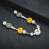Collar de margaritas de Duan Yien, pulsera con girasol, perla, antiguerra, con carita sonriente, collar de acero de titanio, estilo hip hop.