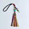 Alça de Bolsa com Pingente de Borla Colorida Mais Vendida, Ornamento de Borla Colorida, Pingente Estilo Xizang com Alça de Corda
