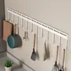 Estante de Ganchos sin Taladro para Colgar Cucharas y Espátulas, Estante de Ganchos de Cocina, Estante de Almacenamiento Resistente para Montar en la Pared para la Entrada