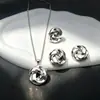 Acessórios simples e criativos estilo coreano, conjunto de colares com pingente oco brilhante, joias novas da moda e elegantes para atacado