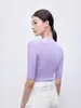 Dragón Marino Warren Eva Hilo de Lana Yangzi Alemán 26 Primavera/Verano Camiseta Básica de Mujer Cuello Redondo Manga Corta Top de Punto