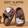 Zuecos infantiles de EVA para verano, sandalias antideslizantes de interior con estampado de leopardo y Gato KT para niños mayores y pequeños
