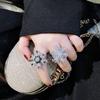 Anillo de Copo de Nieve Giratorio de Doble Capa para Celebridades de Internet Anillo para Mujer Anillo Abierto Exagerado Japonés y Coreano Lujo Accesible para Mujer