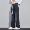 Jeans patchwork vintage desgastados para hombre, nuevo estilo de verano, diseño de alta calle americano, pantalones holgados casuales rectos de pierna ancha