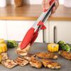 Pinça de Alimentos de Silicone Anti-Escaldante de Aço Inoxidável Pinças para Churrasco Pinças para Pão e Bolo de Buffet Pés de Apoio Pinças de Alimentos Fabricante Atacado