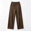 Calças Femininas Novas Outono/Inverno Lã Seda Quente Calças de Moletom Emagrecimento Versátil Cintura Média Perna Banana Perna Larga Caimento Roupas Femininas Calças