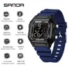 Reloj Electrónico Sanda Multifuncional de Moda Reloj Despertador con Temporizador de Cuenta Regresiva Pantalla Única Cuadrado Luminoso Estudiante Resistente al Agua