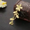 Materiales para palillos de pelo DIY Rodajas de flores Flores Enredaderas Patrón ondulado Tótem Hojas de hierro con forma de ala Relieve Accesorios para pendientes