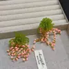 Pendientes Largos con Borla Hechos a Mano de Primavera de Jardín Completo para Mujer, Tachuelas Únicas, Pequeños, Oreja Mori, Tendencia 2025, Nueva Llegada
