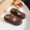 Sapatos Birkenstock Femininos Primavera e Outono 2026 Novos Sapatos Pequenos de Couro Sapatos de Princesa para Crianças Solado Macio Sapatos para Bebê Menina Outono Sapatos Individuais