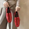 Zapatos Planos de Piel de Oveja con Cordones para Mujer, Nuevo Estilo Primavera Temprana, Mocasines de Piel Genuina con Punta Redonda, Zapatos para Mujer de Suela Suave con Corte Profundo