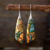 Pendientes colgantes geométricos de piedra del emperador bohemio nuevos transfronterizos, joyería de piedra natural popular de Europa y Estados Unidos al por mayor