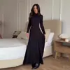 2025 Comércio Exterior Transfronteiriço Europeu e Americano Amazon Inverno Novo Gola Redonda Manga Longa Cobrindo a Cintura Quadril Elegante Simples Vestido