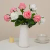 Ramo de rosas hidratante, flores artificiales para decoración de escenas, arreglo floral de alta gama, flores artificiales de rosa