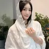 Nuevo chal con capucha bordado de vid para mujer, versátil para vacaciones y viajes, protector solar, adelgazante, etéreo, ligero y transpirable