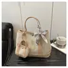 2025 Nova Moda Costura de Cor Contrastante Bolsa Feminina Transfronteiriça Sob o Braço Ombro Único Transversal Bolsa de Mão Estilo Feminino Bolsa Simples