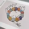 Pulsera de Cristal Natural con Múltiples Piedras y Flores de Resina Amarillas y Rojas, Lujo Ligero y Sensación de Alta Gama, Exclusivamente para Ventas Transfronterizas