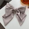 Estilo francês Gentil Elegante Preto Oversized Bow Ribbon Hairpin Clipe de Cabeça Feminina Hairpin Headwear Clip