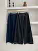 Jeans Cropped Reto Macio Tencel Estilo Gagd Old Money Relaxado para Mulheres com Linhas Simples Divididas e Calças Wide-Leg Fluidas