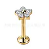 Jiangtai F136 Titânio Transfronteiriço Mais Vendido Formato de Flor Zircônia Piercing Labial Piercing de Osso da Orelha G23 Liga de Titânio Body Piercing Joias