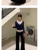 Jeans Preto de Cintura Baixa Wide Leg Feminino Verão Novo Retro Reto Solto Emagrecedor Versátil Calça Micro Flare
