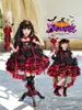 Fantasia Infantil de Halloween Lolita Meninas Vestido de Princesa Fantasia Cosplay de Vampiro Vestido de Festa de Aniversário para Menininha