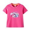 Camiseta Infantil de Algodão com Gola Redonda e Manga Curta Estampada de Pônei Roupa de Bebê Camiseta de Algodão para Meninas Comércio Exterior