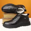 Nuevos Zapatos de Algodón para Hombre 2025 con Forro de Terciopelo, Cálidos y Cómodos, Forro de Piel, Zapatos para Hombre, Botines Pequeños de Invierno para Hombre 'Dad'