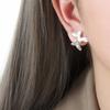 Pendientes de acero de titanio chapados en oro con diseño de cachorro de dibujos animados de esmalte de colores de nicho de alta calidad transfronterizos, joyería femenina