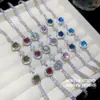 ¡Colección Estrella Azul Océano! Pulsera de lazo ovalado de circonita, clara y etérea, sensación de lujo ligero y alta gama, joyería al por mayor