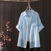 Cardigan Feminino Solto de Manga Dobrável Cor Sólida Fresco Estilo Japonês Verão 2025 com Bolso Roupas de Proteção Solar Atacado