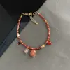 Piedra de la Buena Fortuna Festival de Año Nuevo Collar Pulsera de Piedra Natural con Cuentas para Mujer, Diseño Único, Cadena Larga Estilosa y Personalizada para Suéter