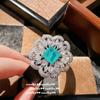 Collar de zafiro María con forma de lágrima de ángel Atardecer Chapado en oro de 18 quilates Pendientes de circonita azul real con flor de enredadera