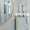 Portacepillos de dientes de ventosa multifuncional de montaje en pared, estante de almacenamiento para baño sin perforaciones, estante con gancho, estante para pasta de dientes y cepillos de dientes