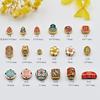 Accesorios de Plata Esterlina 925 Enchapados en Oro Esmalte Gota de Aceite Calabaza Bendecida Cuentas de Moneda Cinco Cuentas Accesorios de Joyería DIY