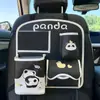 Bolsa de Armazenamento para Carro Panda Fofo Couro Multifuncional Grande Capacidade Lixeira Suspensa para Carro Balde de Armazenamento para Guarda-chuva