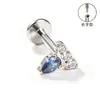 Aretes de Aleación de Titanio F136, Aretes Largos Finamente Tallados para Hélice Auricular, Piercings para Labio con Circonita, Joyería para Piercings Corporales de Titanio G23