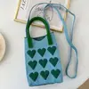 Bolso de Mano de Punto de Nuevo Estilo Color Dopamina Bolso de Almacenamiento Versátil de Nicho Bolso Pequeño de Punto Cruzado