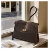 Bolsa de Ombro/Axila Masculina de Couro Sintético com Fivela de Travamento de Grande Capacidade, Cor Sólida, Estilo Retrô, Nova Moda 2026, Textura Casual
