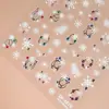Redanco5D En relieve Popular Pegatinas para Uñas Oro y Plata Roto Copo de Nieve Navideño Pegatinas Estéreo para Uñas Dr1570