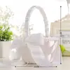 Suprimentos para Casamento Novo Cesta de Flores para Noiva Branco Estilo Ocidental Cesta para Flores de Daminha de Honra Madrinha Cesta de Flores de Mão para Casamento